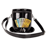 monopoly 90th anniversary top hat glitter figural crossbody bag