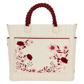 loungefly cream & red floral convertible backpack and tote crossbody bag