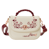 loungefly cream & red floral crossbody bag