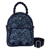loungefly faux denim convertible mini backpack & crossbody bag