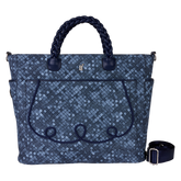 loungefly faux denim convertible backpack & tote crossbody bag