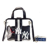 mlb ny yankees clear tote crossbody stadium bag with pouch