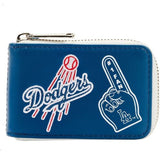 mlb la dodgers patches accordion zip around wallet
