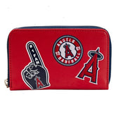 mlb la angels patches zip around wallet