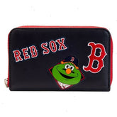 mlb boston red sox patches zip around wallet
