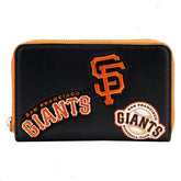 mlb sf giants patches zip around wallet