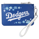 mlb los angeles dodgers floral card holder wristlet clutch