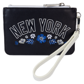 mlb new york yankees floral card holder wristlet clutch