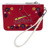 mlb st. louis cardinals floral card holder wristlet clutch