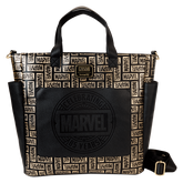 marvel 85th anniversary all-over print logo convertible backpack & tote crossbody bag