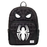 spider-man black & white suit cosplay quilted full-size backpack