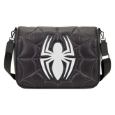 spider-man black & white suit quilted messenger crossbody bag