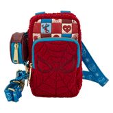 spider-man sherpa cell phone crossbody bag with coin bag