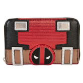 marvel metallic deadpool cosplay zip around wallet