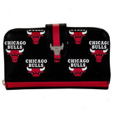 nba chicago bulls logo zip around wallet