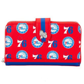 nba philadelphia 76ers logo zip around wallet