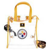 nfl pittsburgh steelers clear convertible backpack & tote crossbody stadium bag