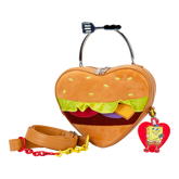 spongebob squarepants krabby patty plush heart figural crossbody bag