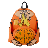 trick 'r treat flaming pumpkin head sam light up glow mini backpack