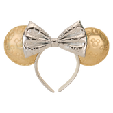 minnie mouse exclusive metallic gold & silver quilted ear headband