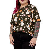 mickey & minnie floral ghost all-over print unisex tee