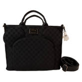 mickey mouse checkered texture convertible backpack & tote crossbody bag