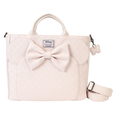 minnie mouse checkered texture convertible backpack & tote crossbody bag