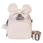 minnie mouse checkered texture convertible mini backpack & crossbody bag