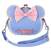 minnie mouse floral and lace kisslock crossbody bag
