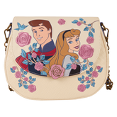 sleeping beauty princess aurora & prince phillip floral crossbody bag