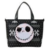 the nightmare before christmas jack skellington reversible sequins tote crossbody bag with coin bag