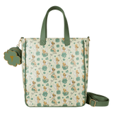 peter pan tinker bell clover all-over print tote crossbody bag with coin bag