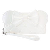 minnie mouse iridescent wedding zip around wristlet wallet