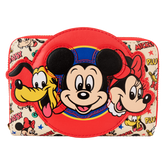 mickey & friends classic all-over print zip around wallet