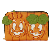 donald & daisy jack-o'-lantern exclusive glow zip around wallet