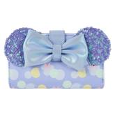 minnie mouse exclusive iridescent all-over print sequin ear flap wallet
