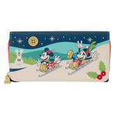 mickey & minnie holiday wristlet wallet
