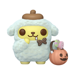 pop! pompompurin with pumpkin bucket (flocked)