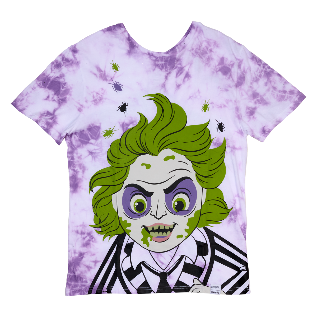 beetlejuice & lydia deetz reversible tie-dye unisex tee