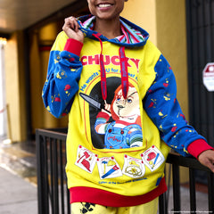 chucky good guys color block unisex hoodie