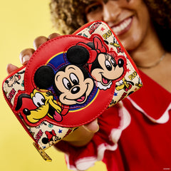 mickey & friends classic all-over print zip around wallet