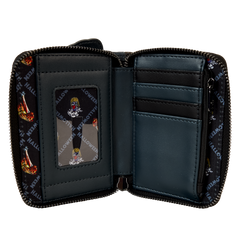 halloween michael myers jack-o'-lantern glow zip around wallet
