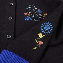coraline floral cat collared cardigan