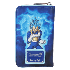 dragon ball exclusive goku & vegeta super saiyan blue glow zip around wallet
