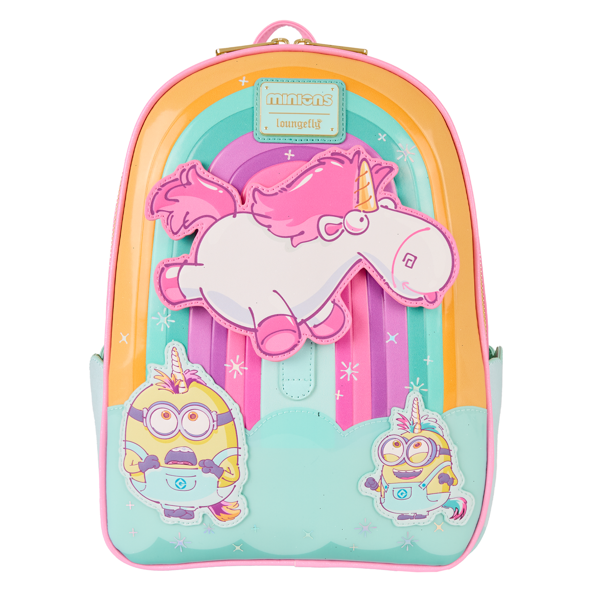 minions fluffy unicorn rainbow mini backpack