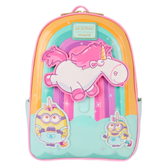 minions fluffy unicorn rainbow mini backpack