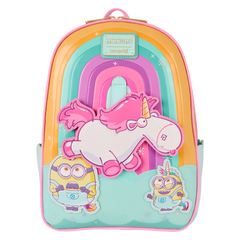 minions fluffy unicorn rainbow mini backpack