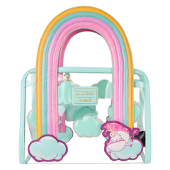 minions fluffy unicorn rainbow clear mini tote crossbody bag
