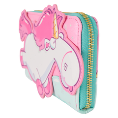 minions fluffy unicorn rainbow glitter zip around wallet