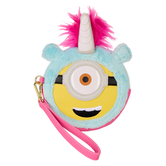 minions fluffy unicorn exclusive costume plush wristlet wallet